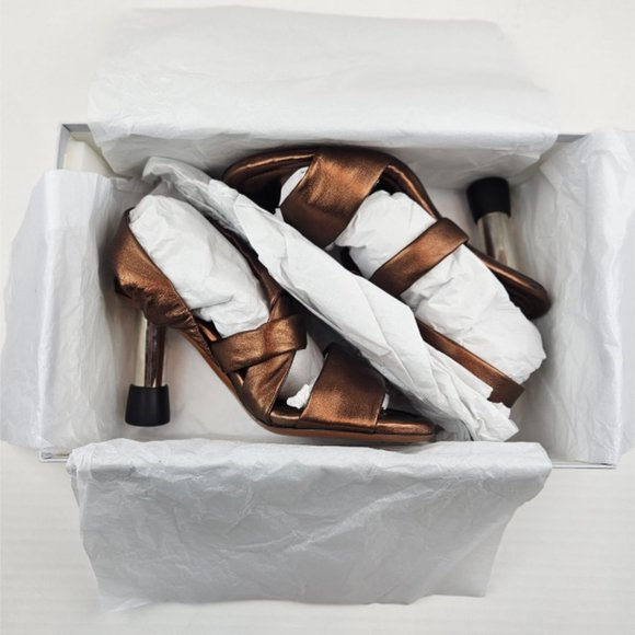 Clergerie Kae Sandals Lambskin Metal Rust - Picture 7 of 9